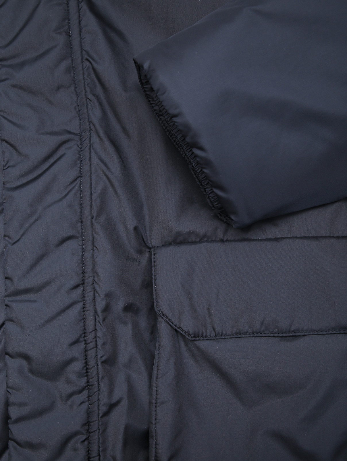 Утепленная однотонная куртка Aspesi  –  Деталь1  – Цвет:  Синий