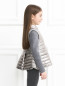 Куртка цвета металлик с отстегивающимися трикотажными рукавами Baby Dior  –  МодельВерхНиз2