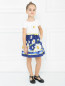 Платье трикотажное с хлопковой юбкой MONNALISA  –  МодельОбщийВид