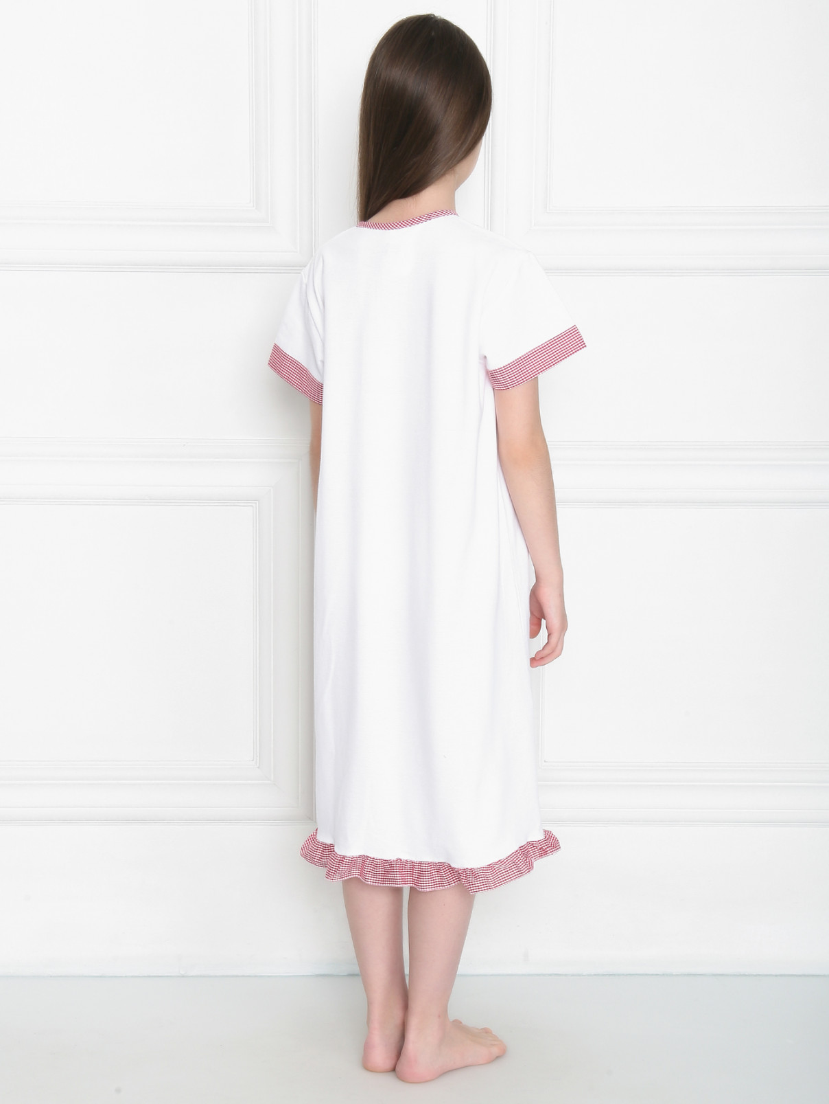 Ночная сорочка из хлопка с вышивкой Giottino  –  МодельВерхНиз1  – Цвет:  Белый