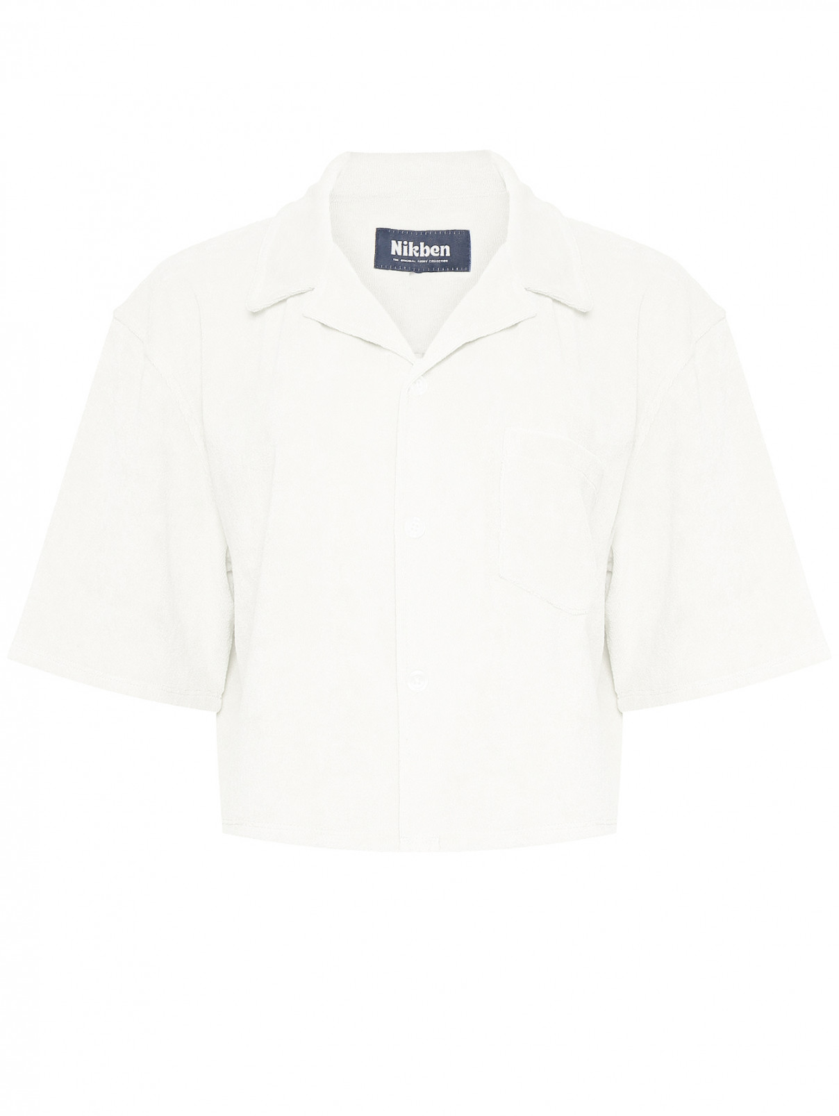Рубашка укороченная махровая Nikben  –  Общий вид  – Цвет:  Белый