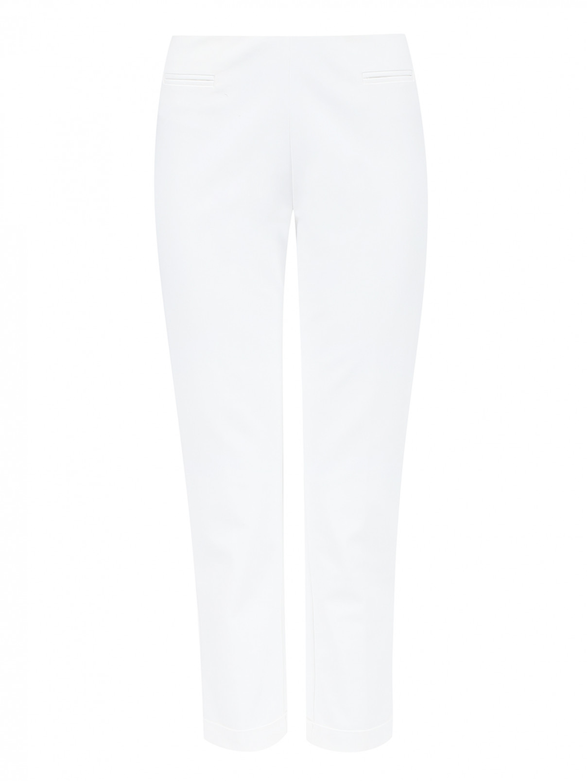 Узкие укороченные брюки из хлопка Love Moschino  –  Общий вид  – Цвет:  Белый