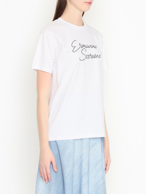 Футболка из хлопка с логотипом  Ermanno Scervino - МодельВерхНиз