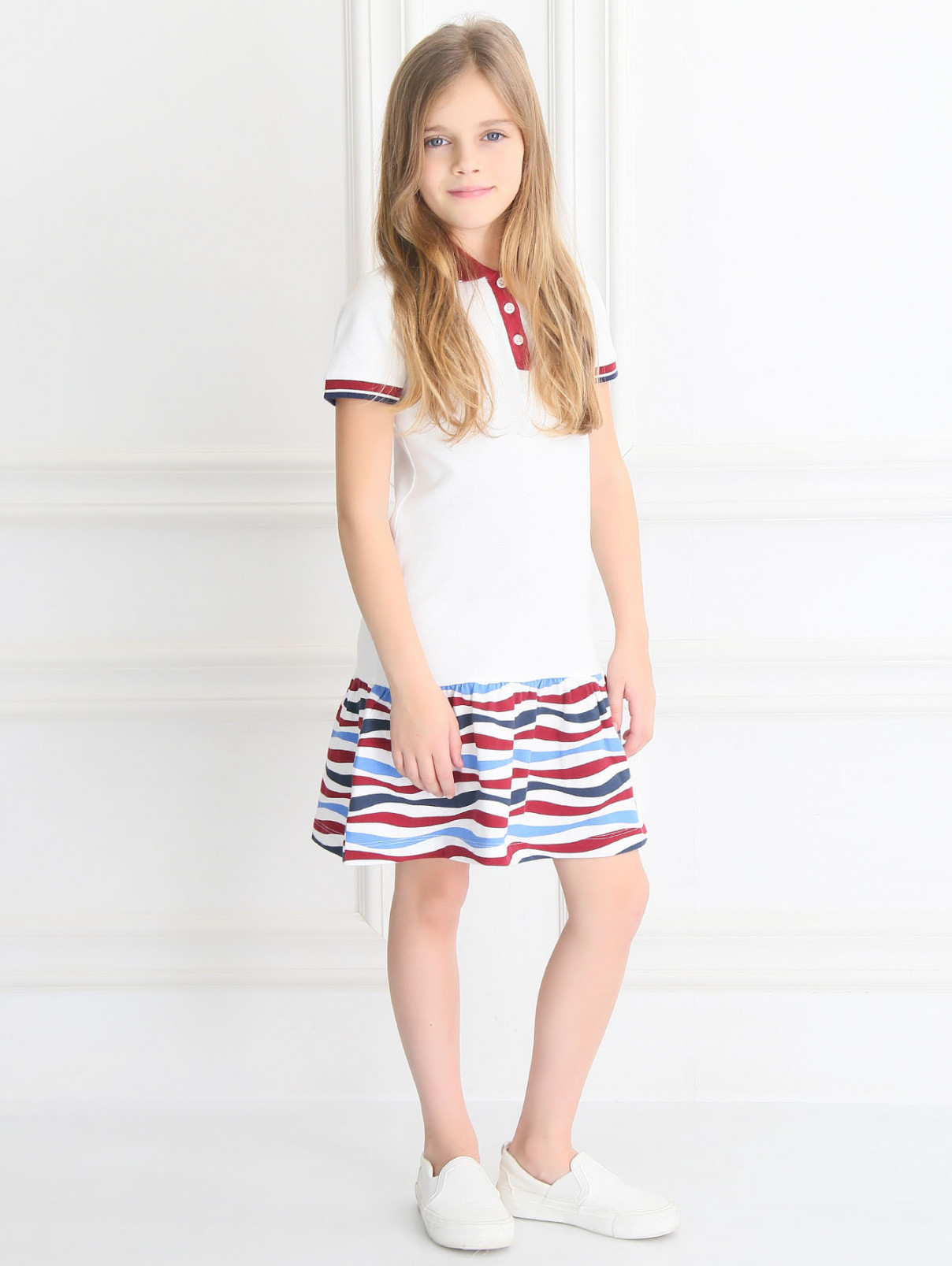 Спортивное платье с шевроном на кармане Bosco Fresh  –  Модель Общий вид  – Цвет:  Белый