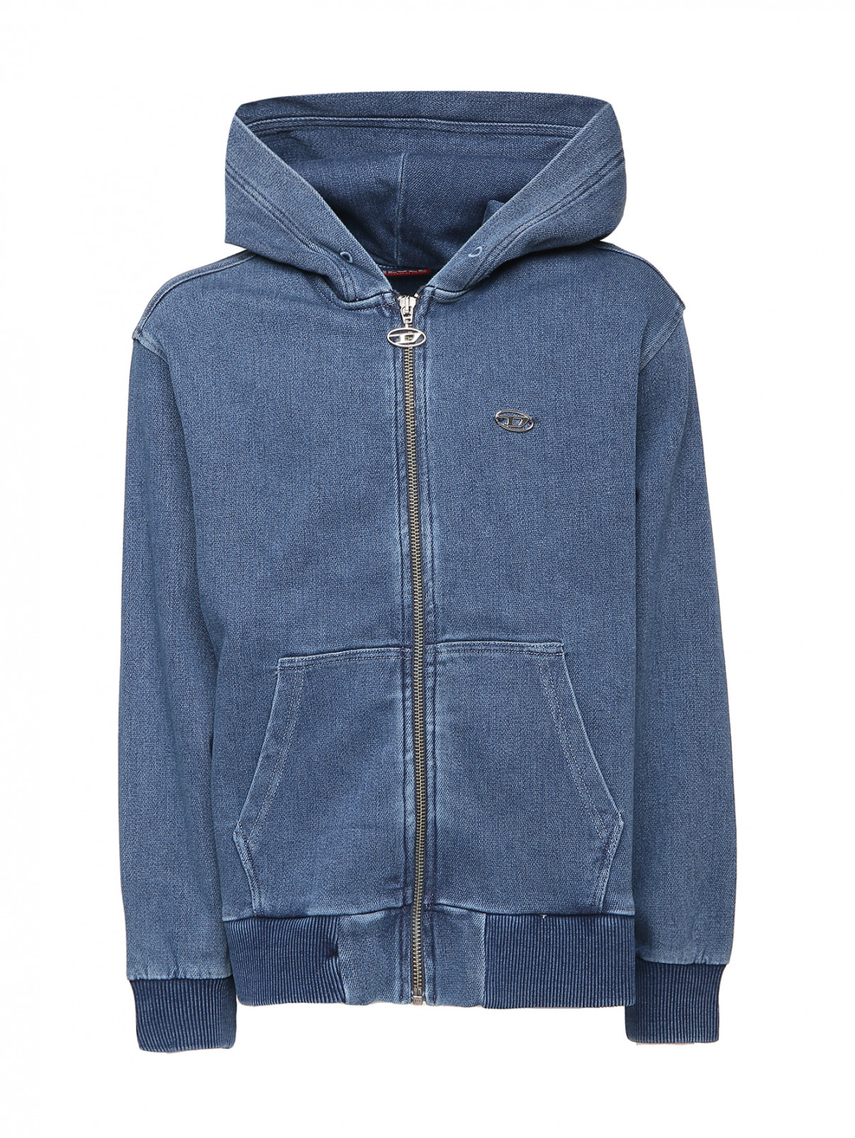 Джинсовая куртка с карманами Diesel  –  Общий вид  – Цвет:  Синий