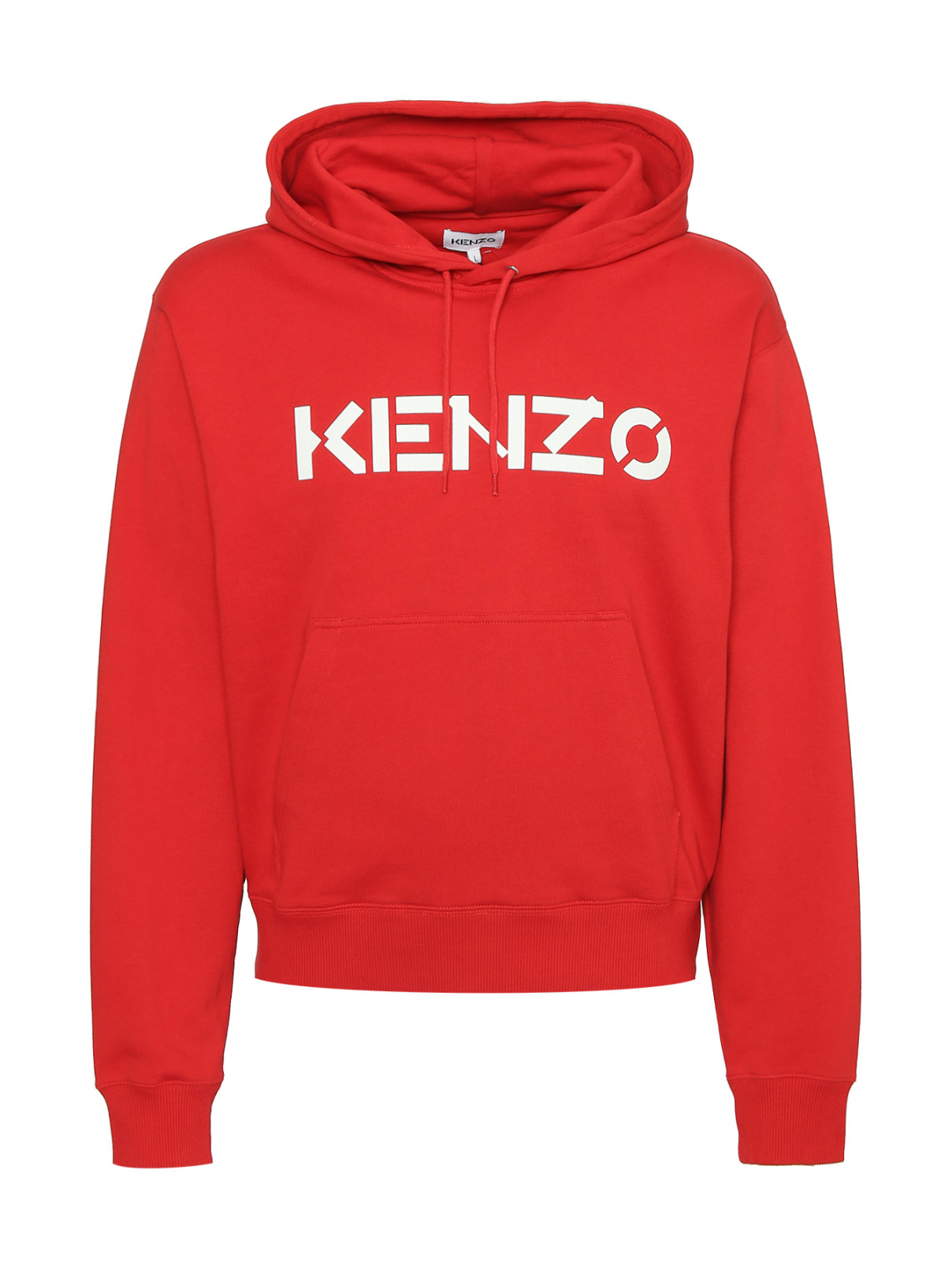 Толстовка из хлопка с логотипом Kenzo  –  Общий вид  – Цвет:  Красный