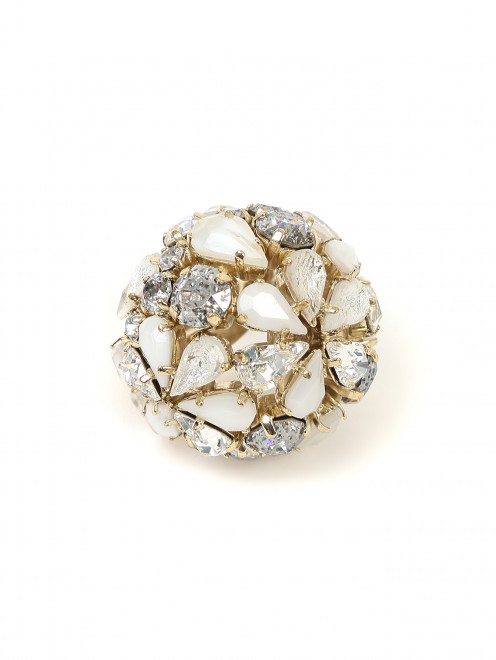 Кольцо с кристаллами Swarovski и камнями - Общий вид