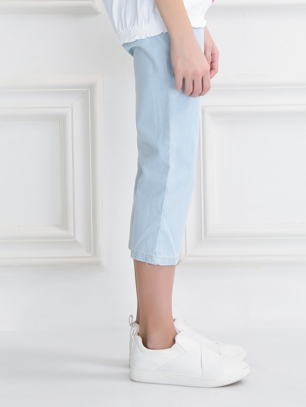 Укороченные джинсы из плотного денима Little Marc Jacobs  –  Модель Верх-Низ2  – Цвет:  Синий