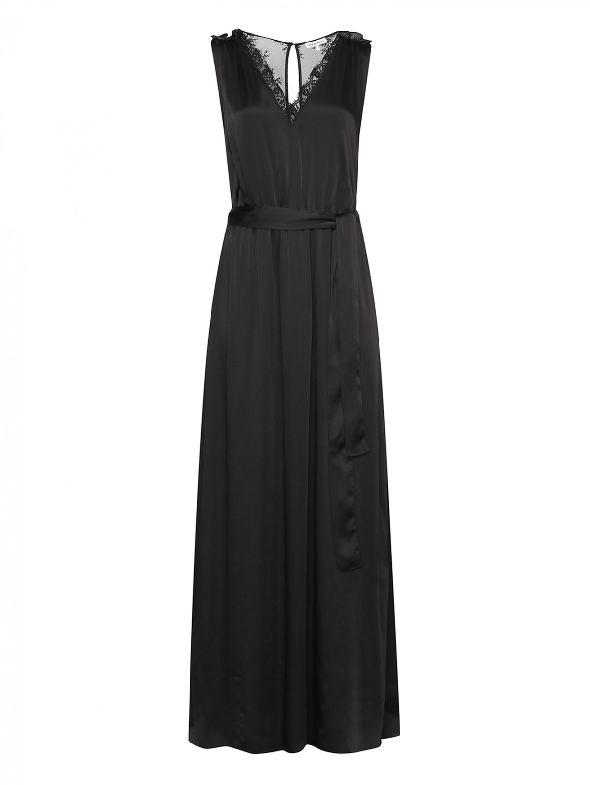 Платье-макси без рукавов с декором SILVIAN HEACH  –  Общий вид  – Цвет:  Черный