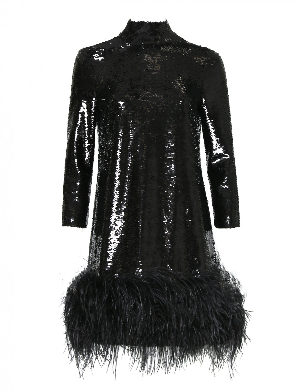 Платье в паетках Yanina  –  Общий вид  – Цвет:  Черный