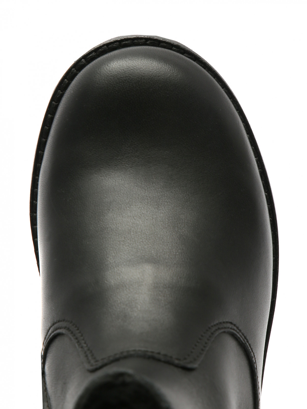 Ботинки из кожи на молнии Pom d'Api  –  Обтравка3  – Цвет:  Черный