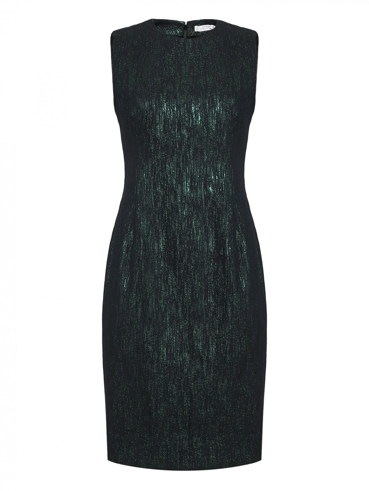 Платье-футляр без рукавов Versace Collection  –  Общий вид  – Цвет:  Зеленый