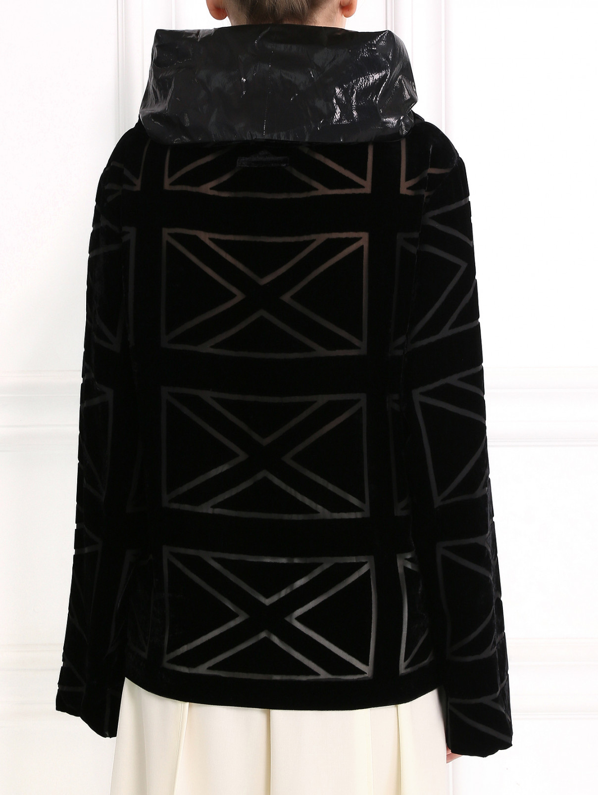 Блуза из бархата с объемным воротом Jean Paul Gaultier  –  Модель Верх-Низ1  – Цвет:  Черный
