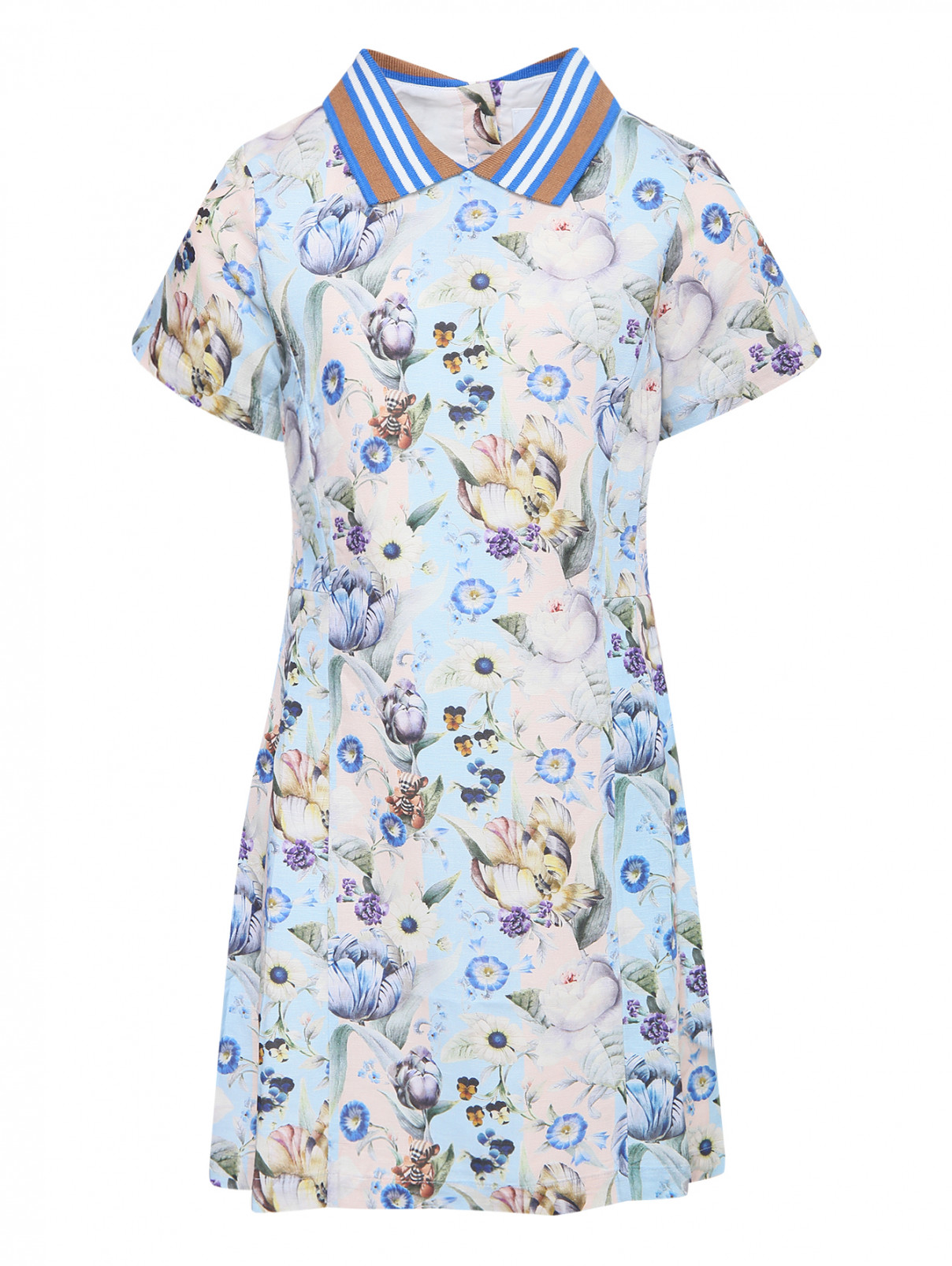 Платье с узором и складками Burberry  –  Общий вид  – Цвет:  Узор