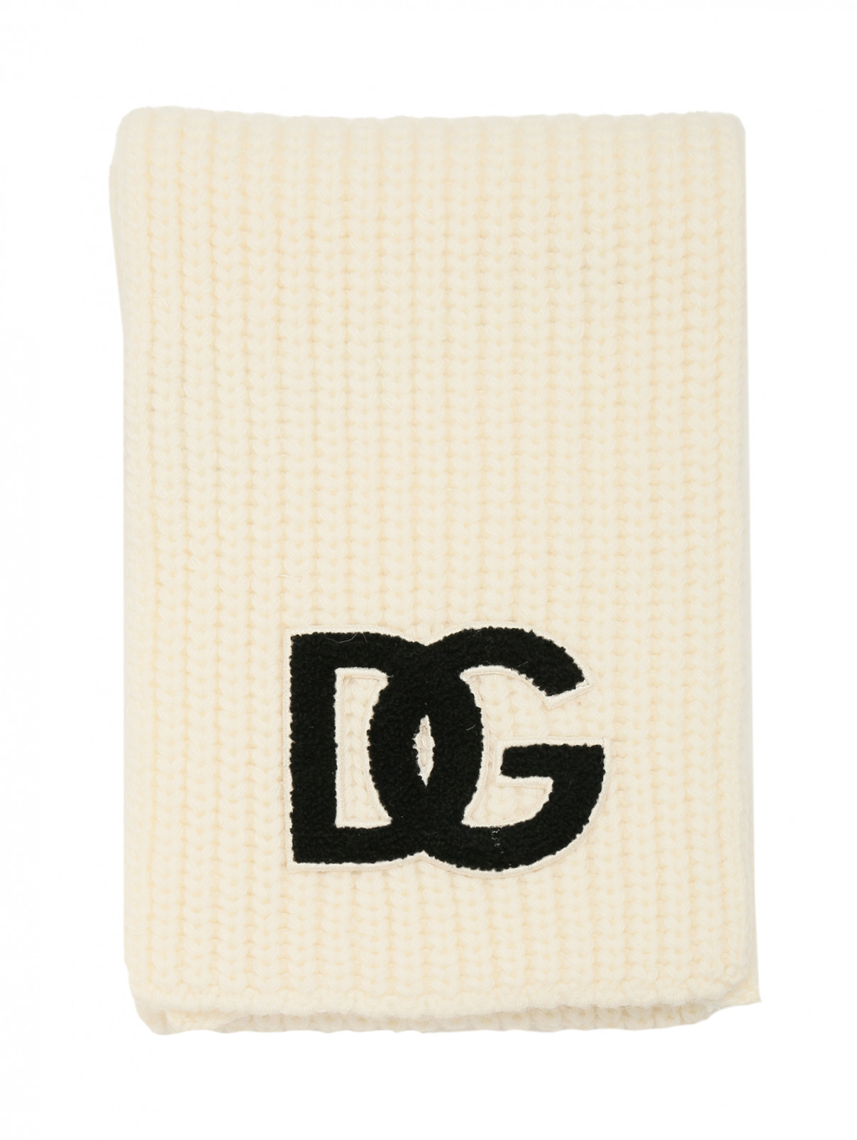Шарф из шерсти крупной вязки Dolce & Gabbana  –  Общий вид  – Цвет:  Белый