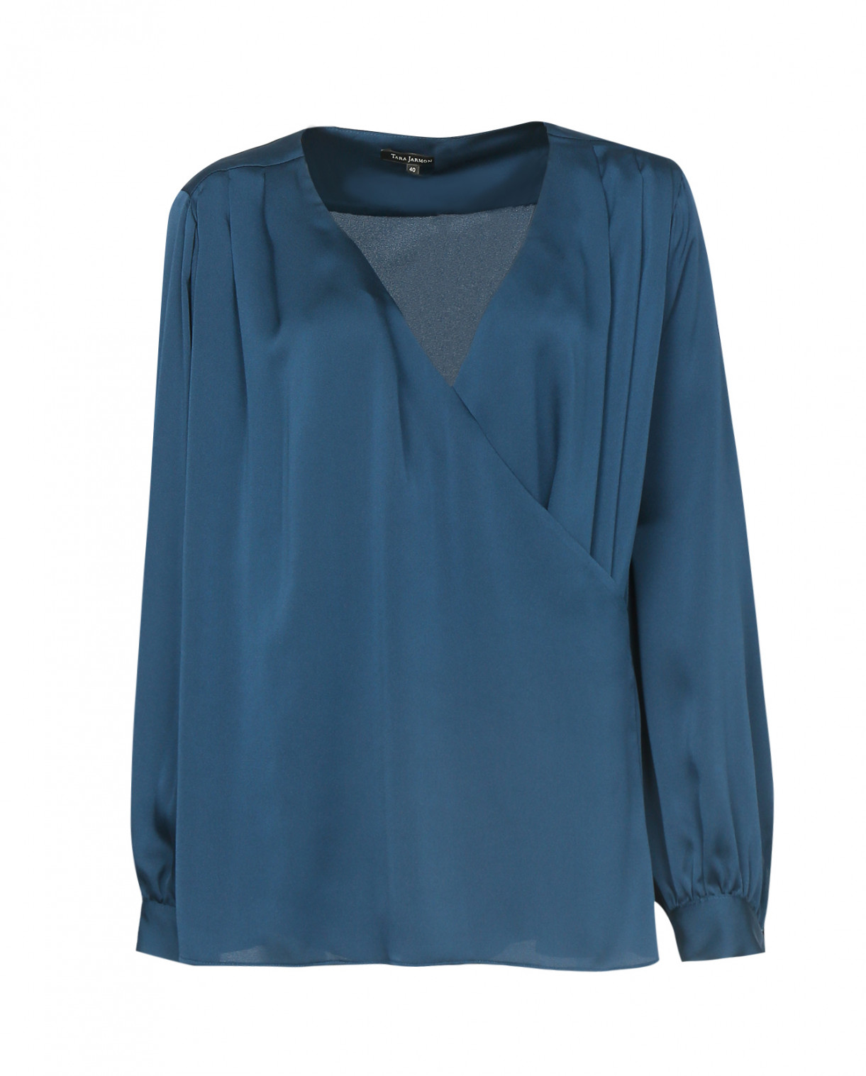 Блуза с запахом Tara Jarmon  –  Общий вид  – Цвет:  Синий