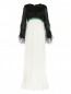 Платье-макси декорированное перьями страуса Andrew GN  –  Общий вид
