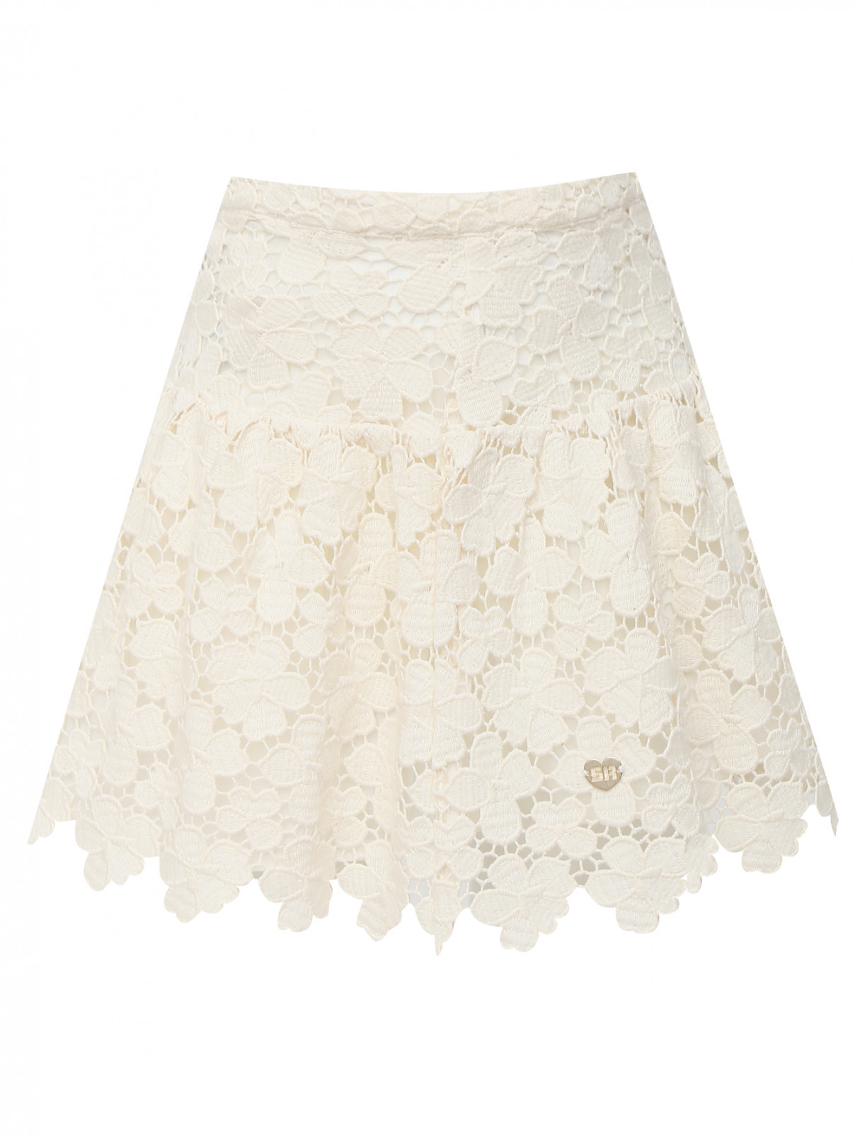 Ажурная юбка из смешанного хлопка Sonia Rykiel  –  Общий вид  – Цвет:  Белый