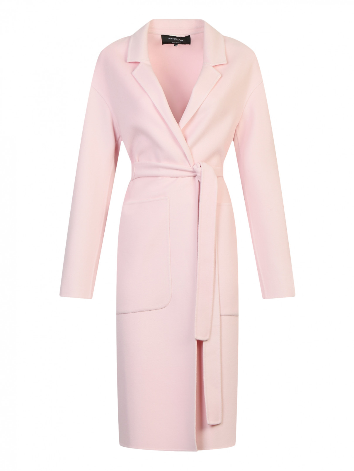 Пальто из шерсти с накладными карманами Rochas  –  Общий вид  – Цвет:  Розовый