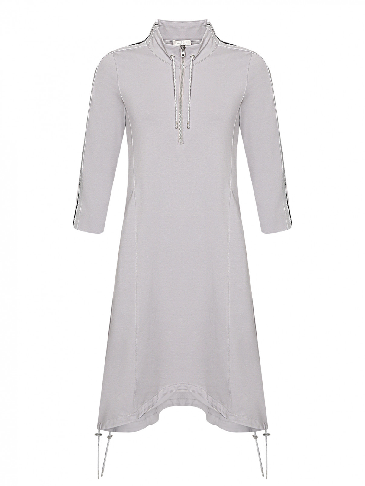 Трикотажное платье из хлопка с карманами Panicale Cashmere  –  Общий вид  – Цвет:  Серый