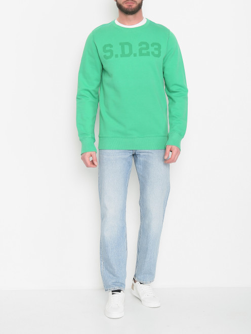 Толстовка из хлопка с принтом SuperDry - МодельОбщийВид