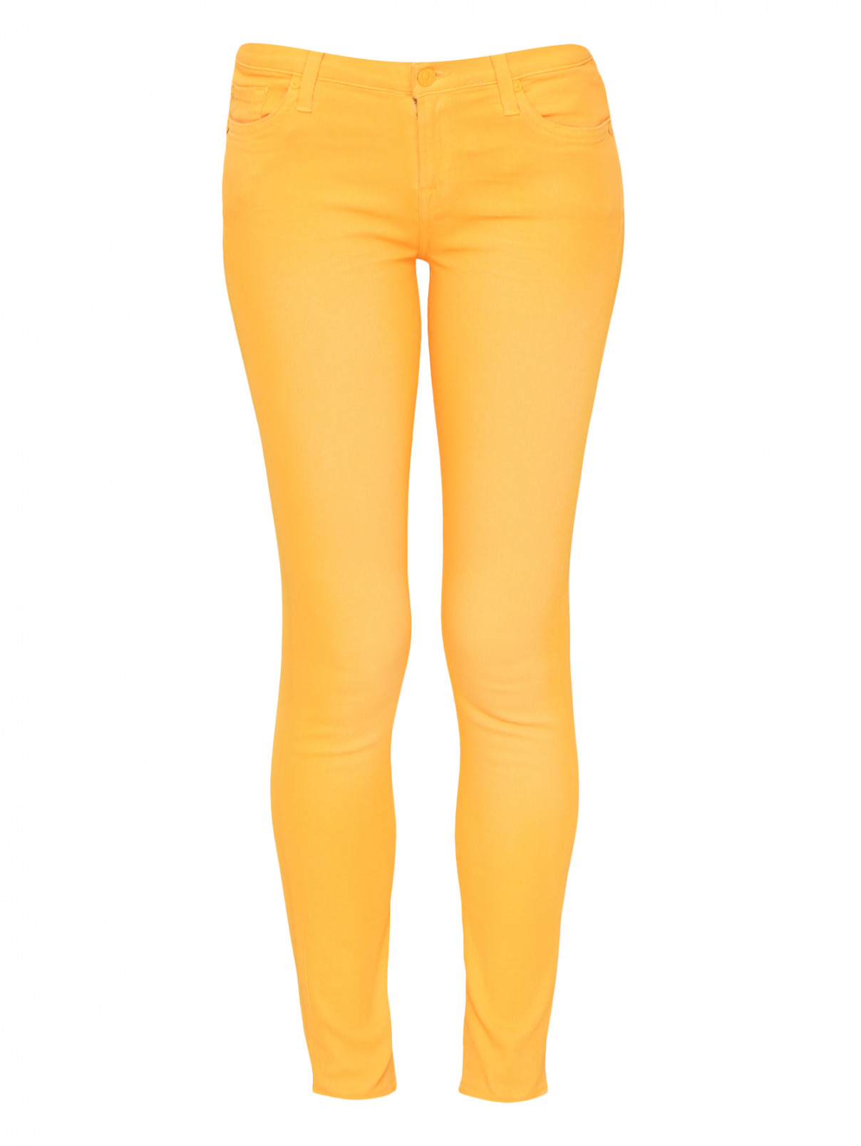 Укороченные джинсы узкого кроя 7 For All Mankind  –  Общий вид  – Цвет:  Оранжевый