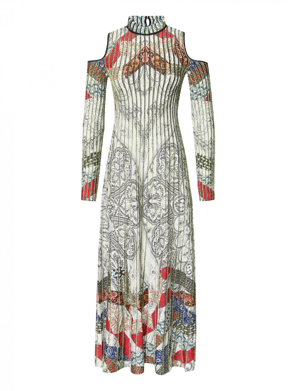 Трикотажное платье из хлопка и вискозы Etro  –  Общий вид  – Цвет:  Узор