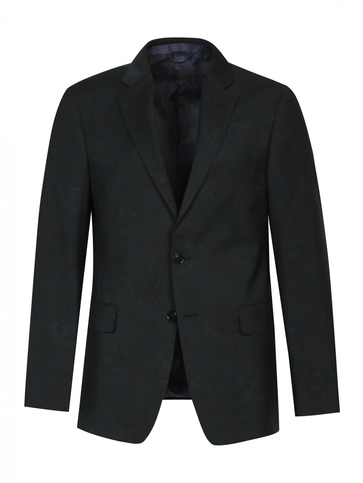 Пиджак из шерсти с узором "пейсли" Etro  –  Общий вид  – Цвет:  Узор
