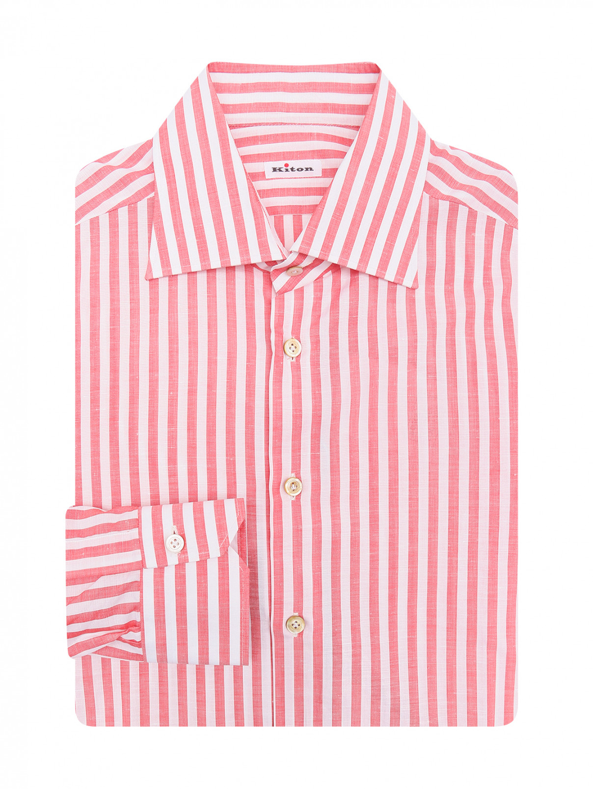 Рубашка из хлопка с узором Kiton  –  Общий вид  – Цвет:  Узор