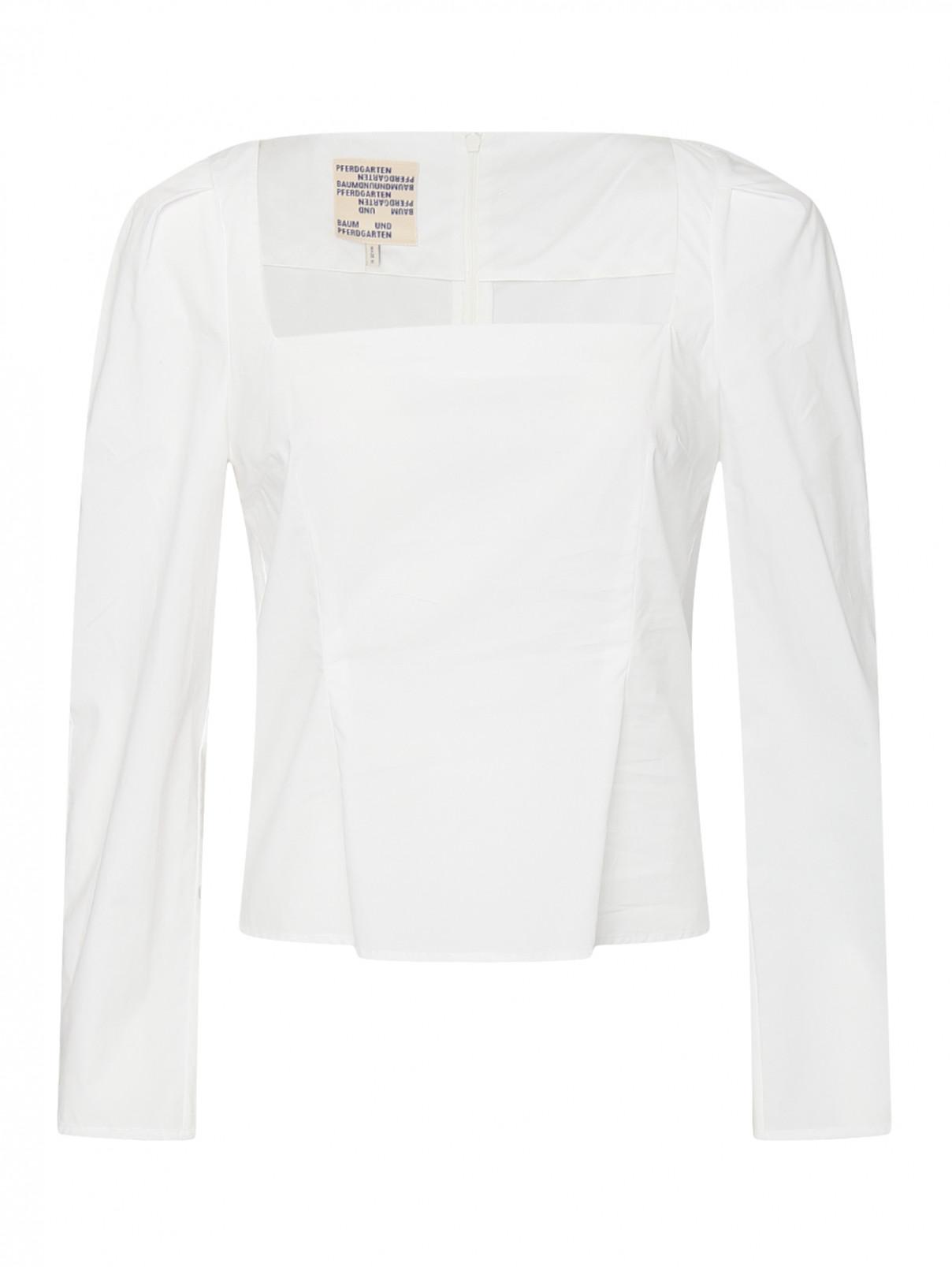 Блуза из хлопка с обьемными рукавами Baum Und Pferdgarten  –  Общий вид  – Цвет:  Белый