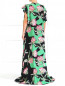 Шелковое платье с цветочным принтом JO NO FUI  –  Модель Верх-Низ