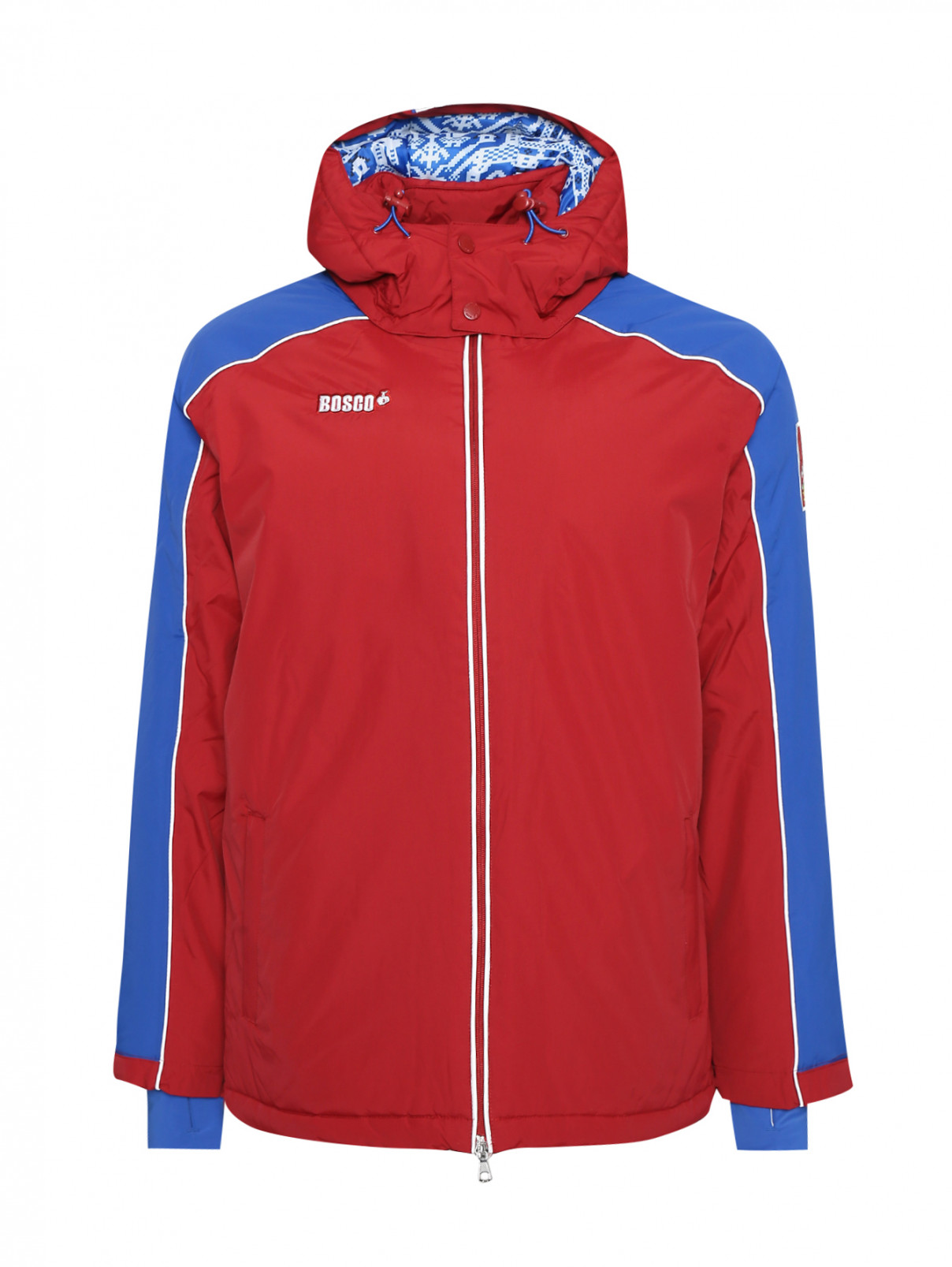 Куртка на молнии с капюшоном BOSCO  –  Общий вид  – Цвет:  Красный