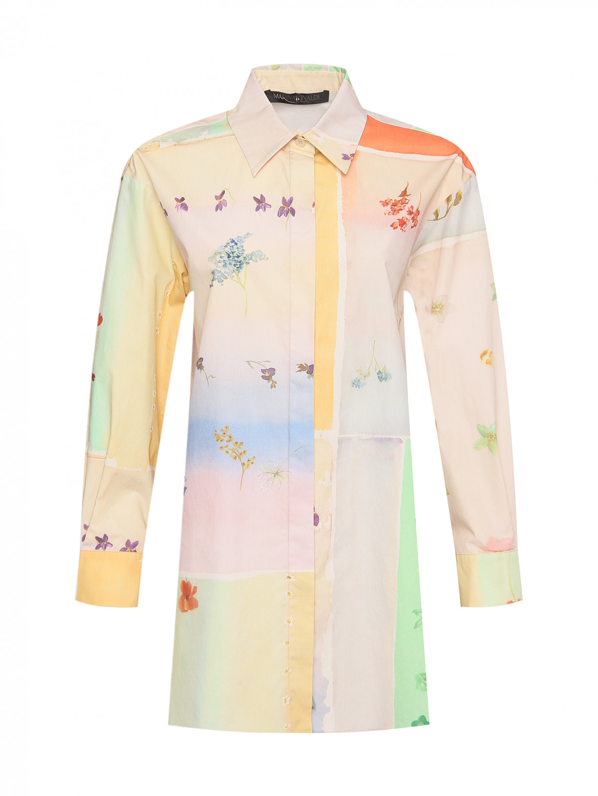 Удлиненная рубашка  с узором Marina Rinaldi  –  Общий вид  – Цвет:  Узор