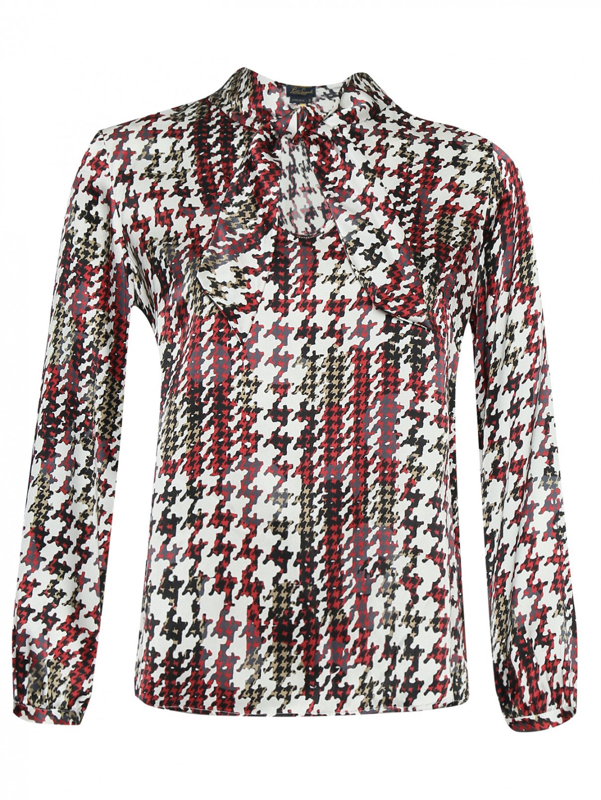 Блуза из шелка с узором Luisa Spagnoli  –  Общий вид  – Цвет:  Узор