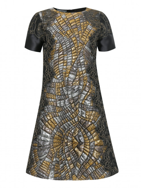 Платье с короткими рукавами с отделкой из кружева Alberta Ferretti - Общий вид