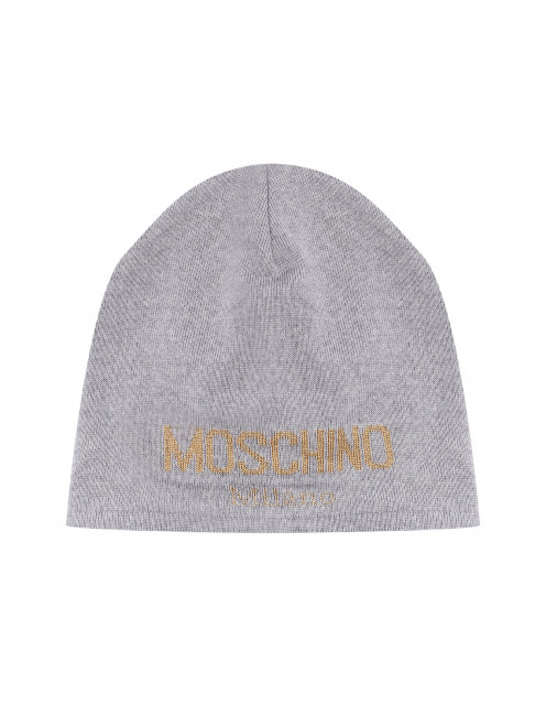Шапка мелкой вязки с логотипом  Moschino - Общий вид