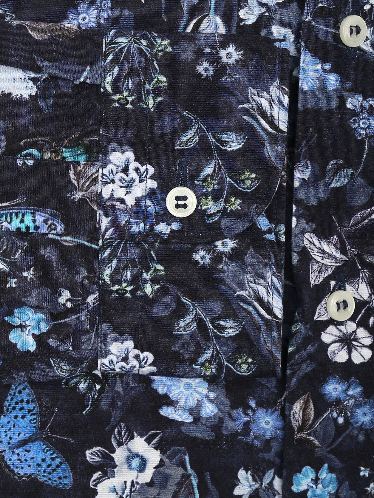 Рубашка из хлопка с цветочным узором Ungaro  –  Деталь1  – Цвет:  Узор
