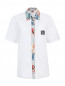 Рубашка из хлопка с коротким рукавом и контрастной отделкой I'M Isola Marras  –  Общий вид