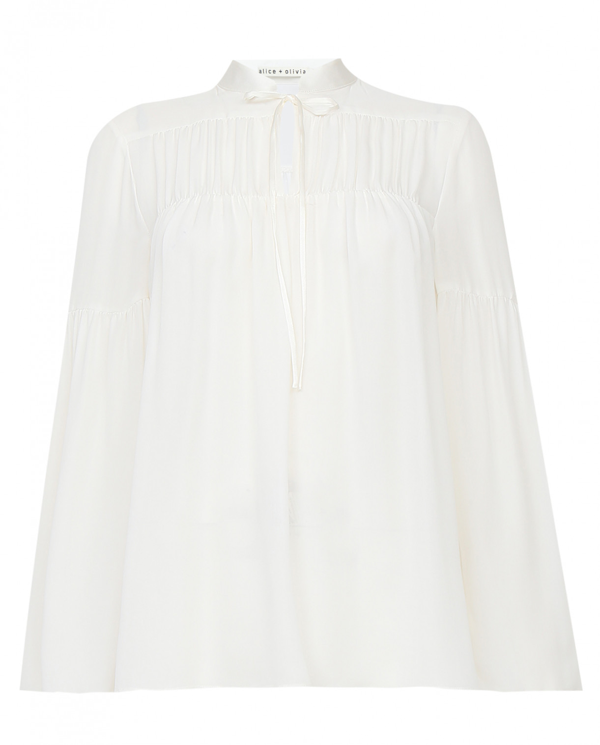 Блуза из шелка Alice+Olivia  –  Общий вид  – Цвет:  Белый