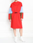 Платье из хлопка свободного кроя с контрастной отделкой MSGM  –  МодельОбщийВид