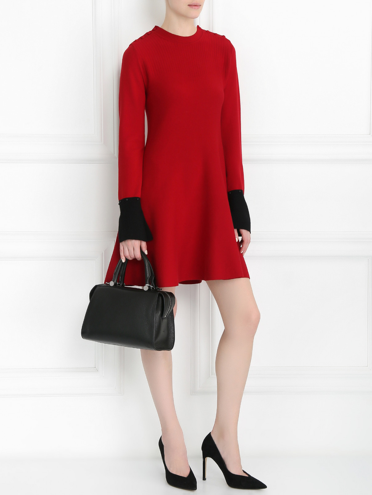 Платье с декоративными пуговицами Sportmax  –  Модель Общий вид  – Цвет:  Красный