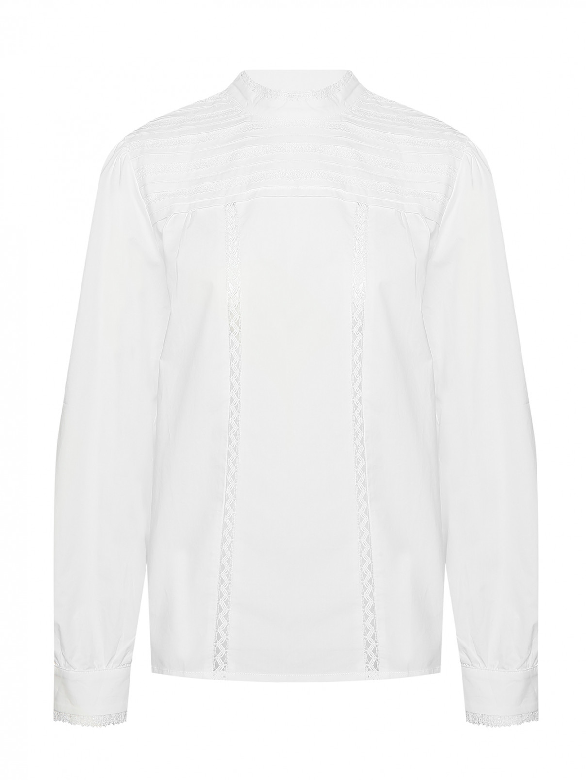 Блуза из хлопка с вышивкой Weekend Max Mara  –  Общий вид  – Цвет:  Белый