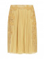 Шелковая юбка-мини с кружевной аппликацией Alberta Ferretti  –  Общий вид
