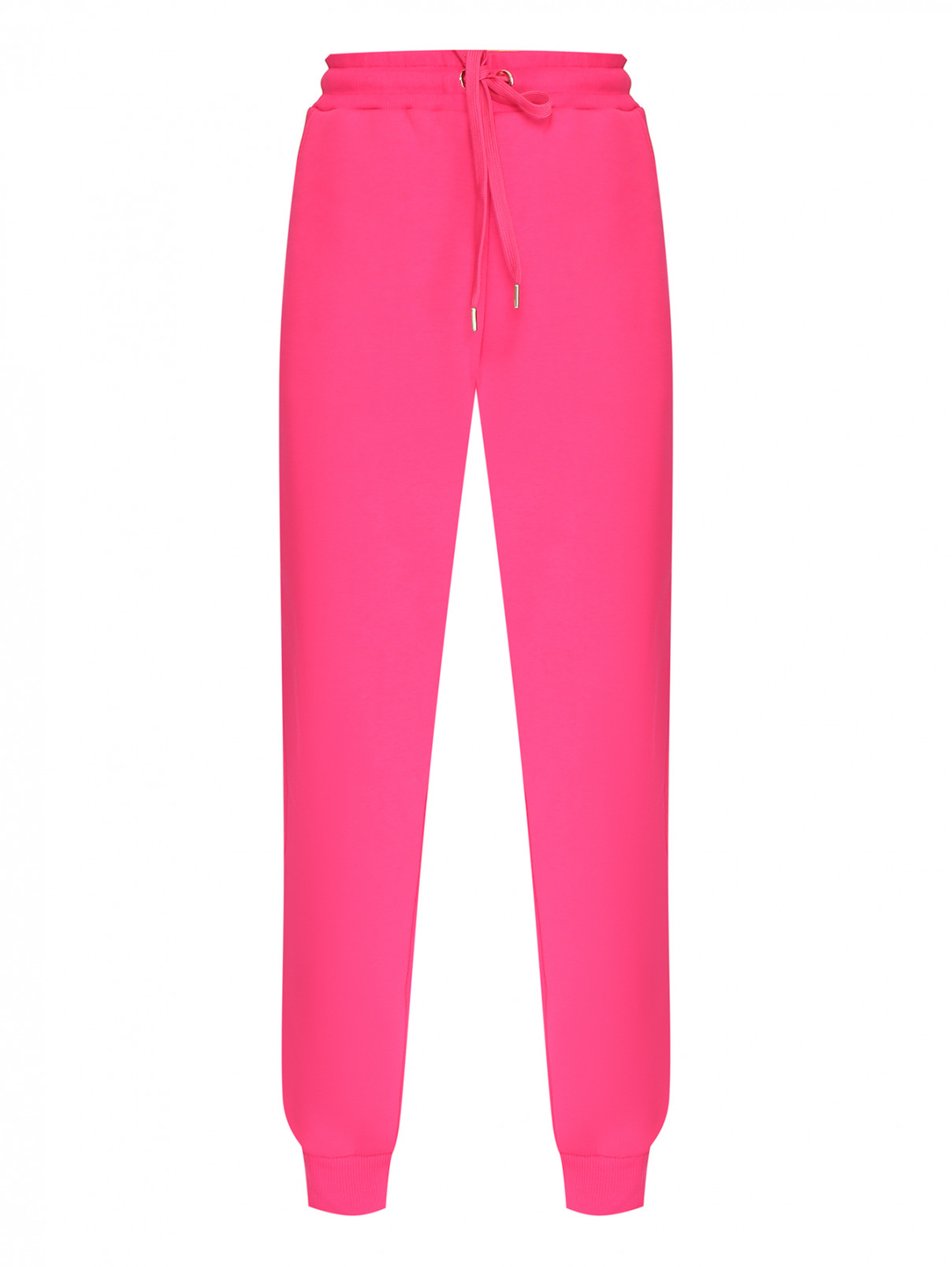 Трикотажные брюки-джоггеры с лампасами Luisa Spagnoli  –  Общий вид  – Цвет:  Розовый