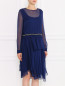 Платье-мини из шелка с декоративной отделкой Alberta Ferretti  –  Модель Верх-Низ