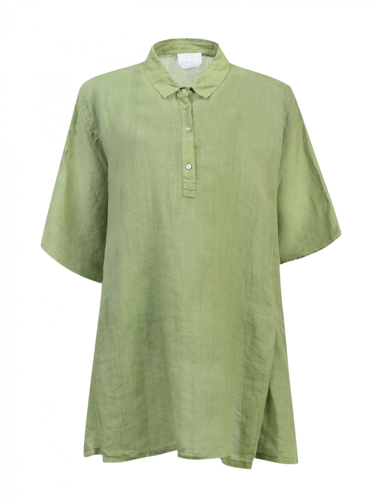 Рубашка из рамии свободного кроя Voyage by Marina Rinaldi  –  Общий вид  – Цвет:  Зеленый