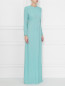 платье-макси прямого кроя с вышивкой бисером Elisabetta Franchi  –  МодельВерхНиз