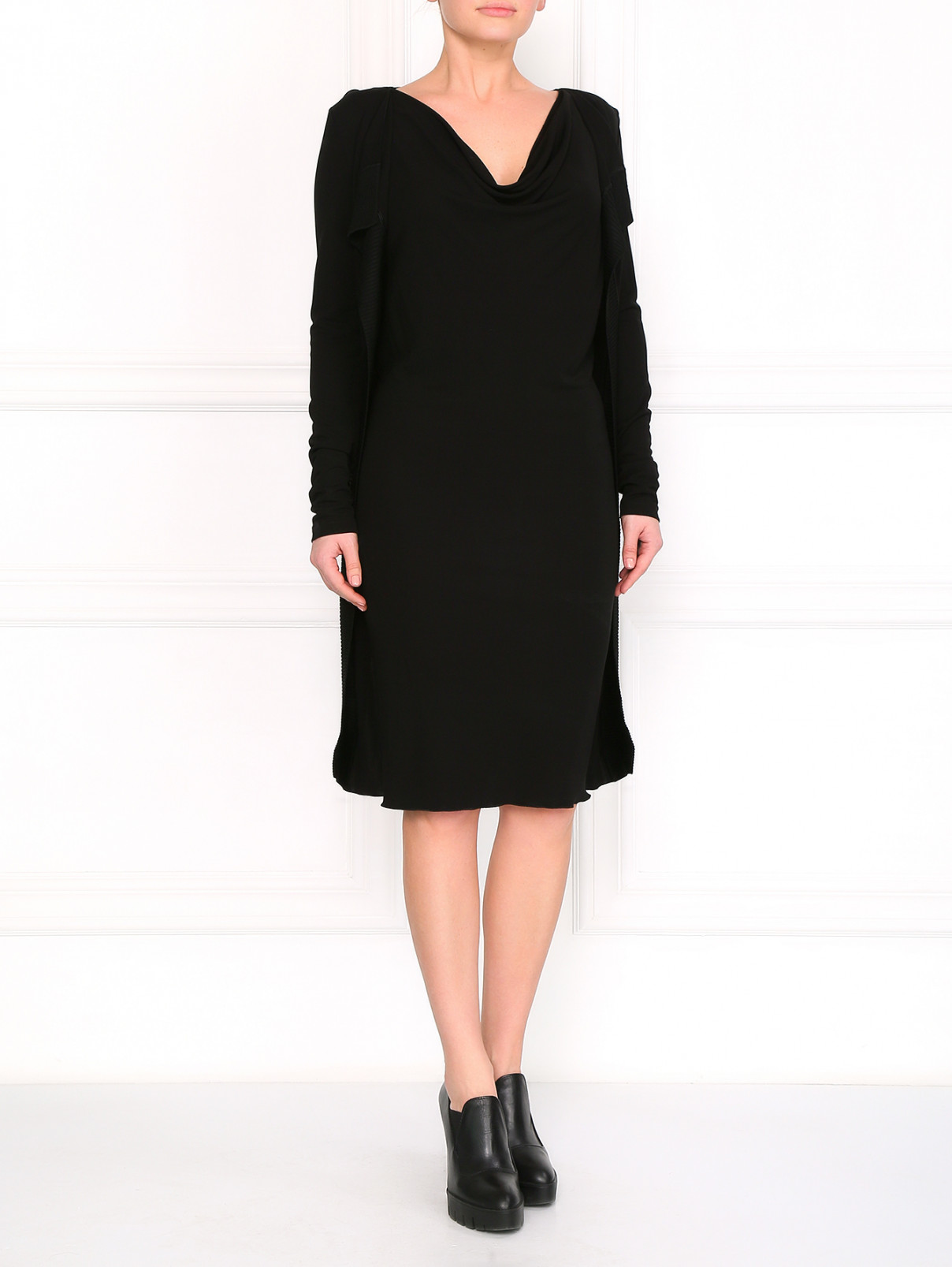 Платье с открытым воротом Jean Paul Gaultier  –  Модель Общий вид  – Цвет:  Черный