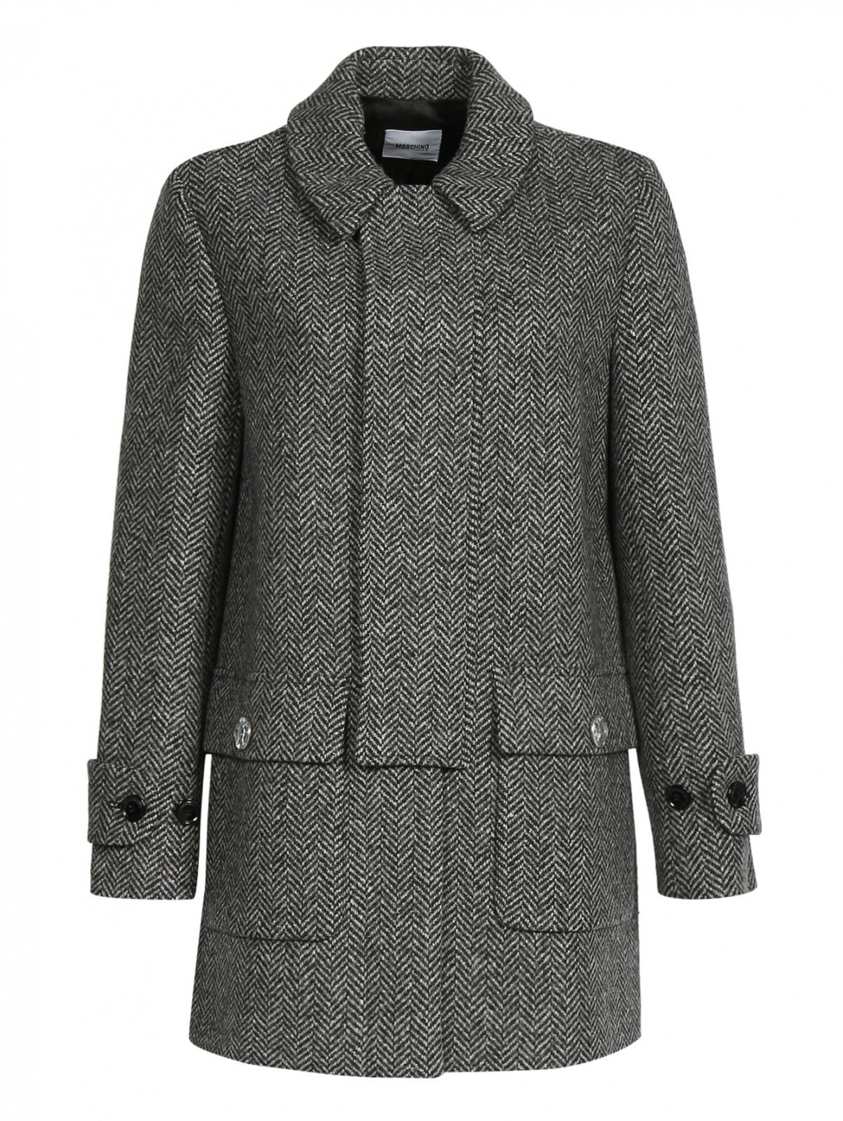 Пальто из шерсти Moschino Cheap&Chic  –  Общий вид  – Цвет:  Узор