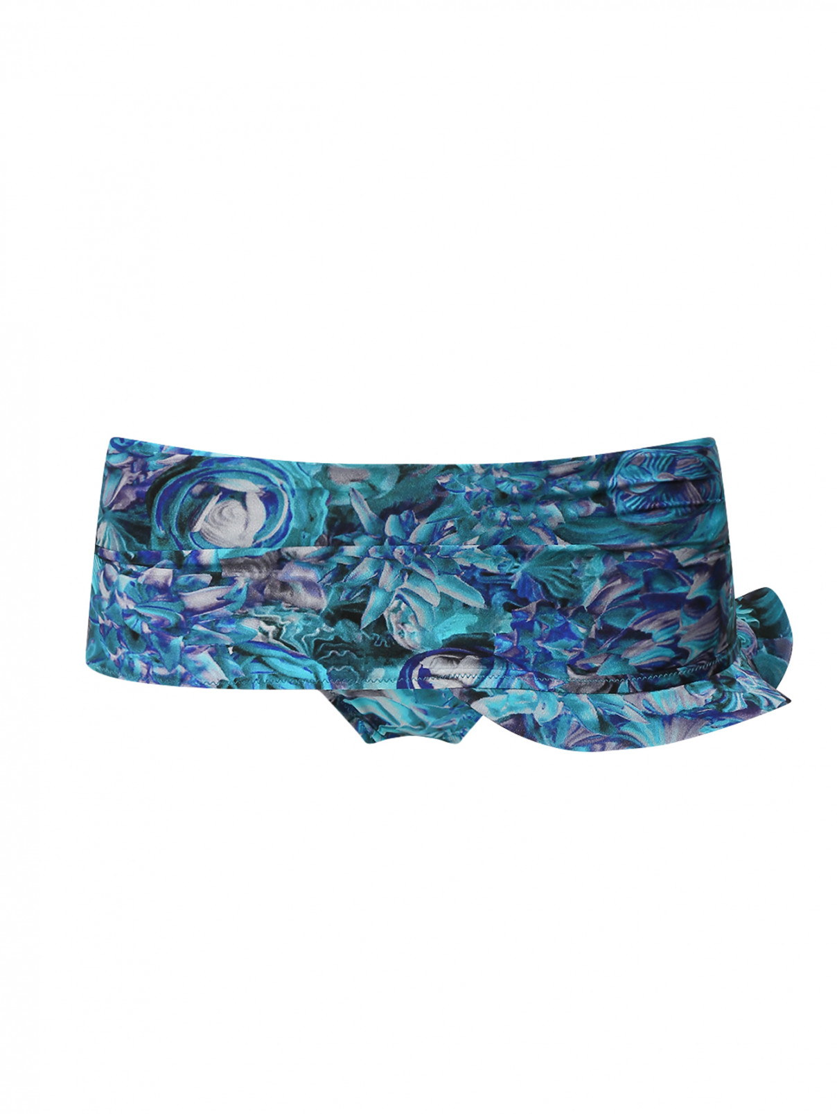 Купальник низ с узором и декоративной юбкой La Perla  –  Общий вид  – Цвет:  Синий